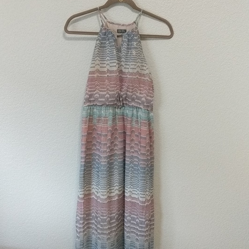 Maxi Dress with Gold Accent